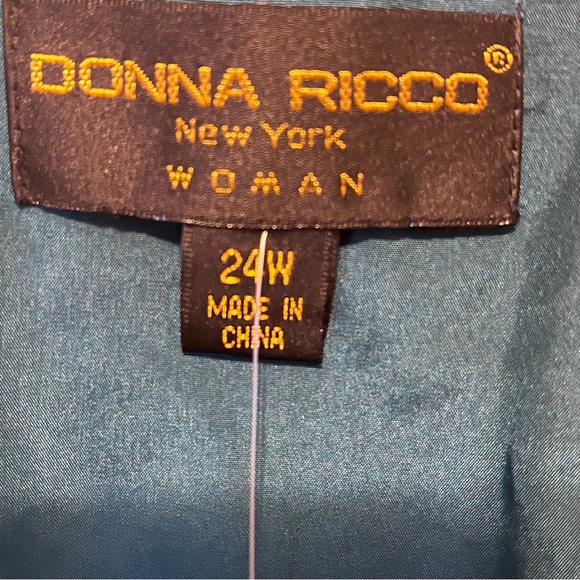 Donna Rocco Womens Silk Faux Evening Wrap Dress Jade Green Size 24W NWT - Picture 6 of 9